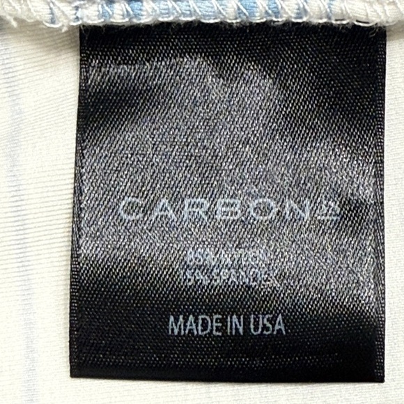 Carbon38 Corset ruffle Light Blue striped Cropped Pants SZ XS EUC workout cute - Picture 7 of 8